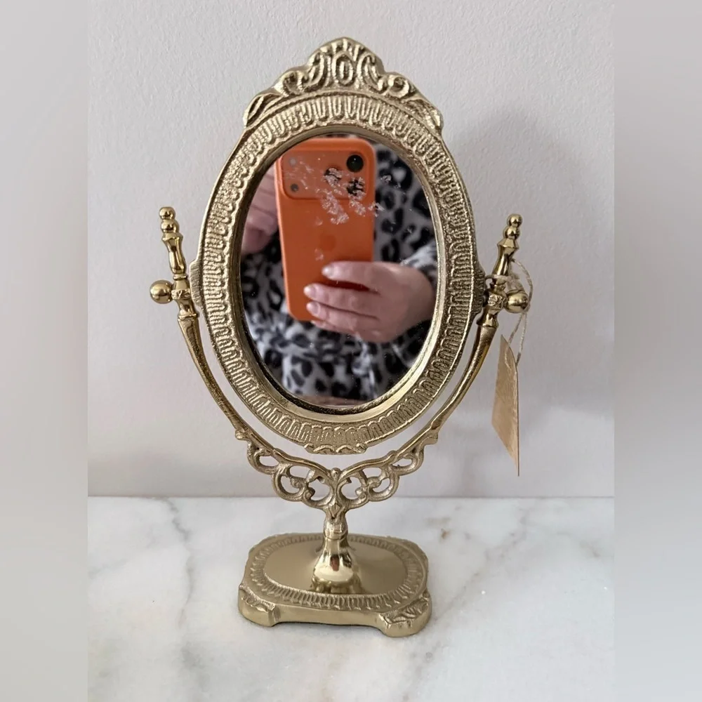 Elegant Gold Oval Vanity Mirror antique style
